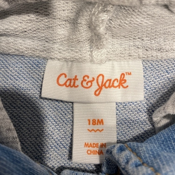 T baby Cat & Jack blue denim jacket size 18 M - Picture 3 of 5
